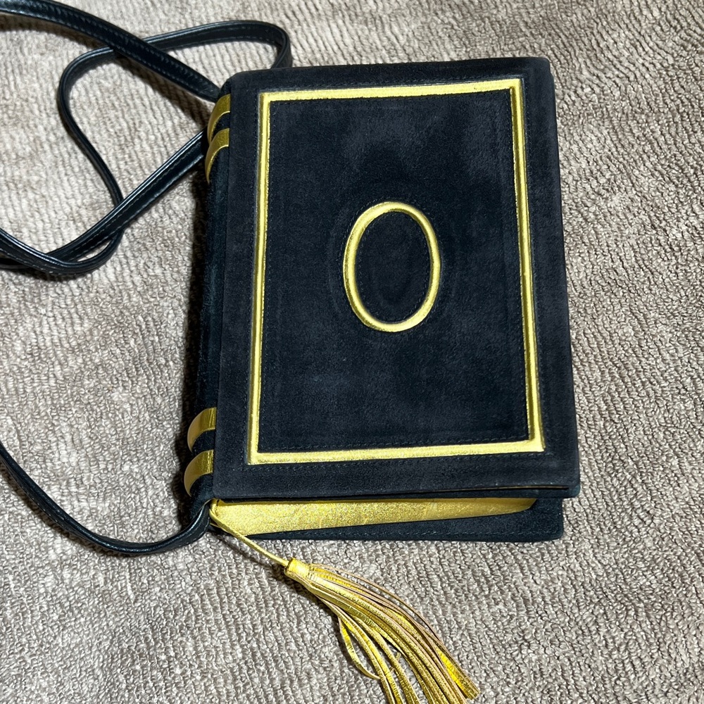 Paloma Picasso Black and Gold Book-Shaped Bag